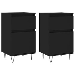 vidaXL Buffets 2 pcs noir 40x35x70 cm bois d’ingénierie