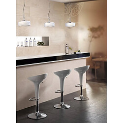 Luminaire Center Suspension Mediterraneo 2 Ampoules GU10 Small, chrome poli/verre blanc dépoli