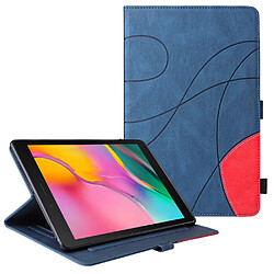 Etui en PU bicolore avec support et porte-carte bleu pour votre Samsung Galaxy Tab A 8.0 (2019)/T290/T295