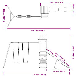 vidaXL Aire de jeux d'extérieur bois massif de douglas pas cher
