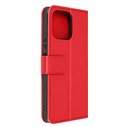 Avizar Étui pour Honor X6a Clapet Portefeuille Support Vidéo Série Essential Rouge