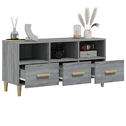 Maison Chic Meuble TV scandinave gris - Banc TV pour salon Sonoma 102x36x50 cm Bois d'ingénierie -MN78056 pas cher