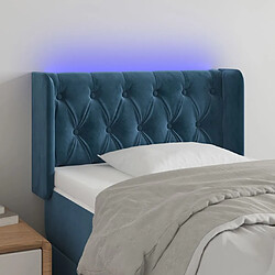 Maison Chic Tête de lit scandinave à LED,meuble de chambre Bleu foncé 83x16x78/88 cm Velours -MN10148