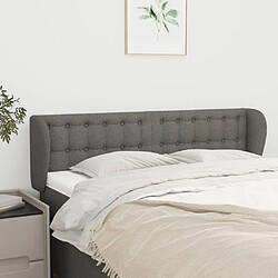 vidaXL Tête de lit avec oreilles Gris foncé 147x23x78/88 cm Tissu