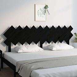 Avis Maison Chic Tête de lit scandinave,Meuble de chambre Noir 196x3x80,5 cm Bois massif de pin -MN50045