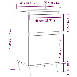 vidaXL Buffets 2 pcs noir 40x35x70 cm bois d’ingénierie pas cher