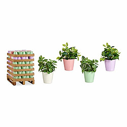 Ibergarden Pot Rose Lila Blanc Vert Argile (16,5 x 16 x 16,5 cm) (120 Unités)