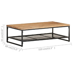 vidaXL Table basse 110x60x35 cm Bois d'acacia massif pas cher