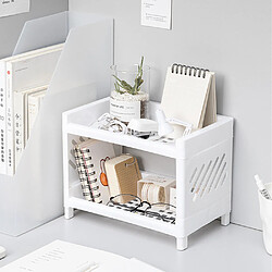 Avis Universal Organiseur de bureau en plastique double, simple étagère de rangement de débris, petite étagère de rangement de papeterie pour dortoir.