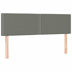 Maison Chic Lot de 2 Têtes de lit design pour chambre - Décoration de lit Gris foncé 72x5x78/88 cm Tissu -MN16405