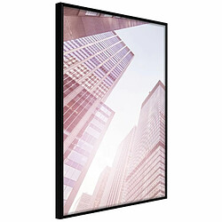 Paris Prix Affiche Murale Encadrée Steel and Glass Pink 30 x 45 cm Noir