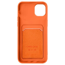 Avizar Coque iPhone 14 Plus Silicone Souple Porte-carte orange