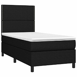 Avis Sommier à lattes et LED,Cadre à lattes de lit avec matelas pour Adulte Noir 90x200cm Tissu -MN97934