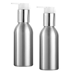 2x Bouteilles De Pompe De Shampooing De Maquillage Vides Contenants En Aluminium De Lotion Crème 120 Ml