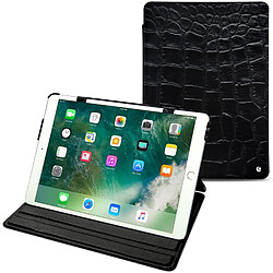 Housse cuir Apple iPad Pro 10,5' - Rabat horizontal - Crocodile nero ( Noir / Black) - NOREVE