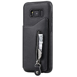 Wewoo Housse Coque Pour Galaxy S8 Plus Etui de protection antichoc couleur solide à double boucle et fermeture à glissière Noir