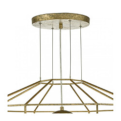 Luminaire Center Suspension Izmir feuille dorée et verre opale 1 ampoule