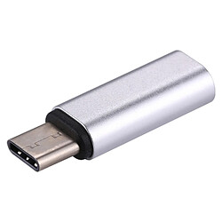 Wewoo Adaptateur argent pour Samsung Galaxy S8 et S8 + / LG G6 / Huawei P10 P10 Plus / Oneplus 5 / Xiaomi Mi6 Max 2 autres Smartphones Lightning femelle à USB-C / Type-C mâle coquille métal adaptateur,