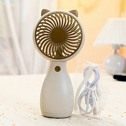 Avis (Café) Ventilateur Rechargeable Usb Portatif D'Oreille De Chat Avec Modes De Vent Fort Réglables