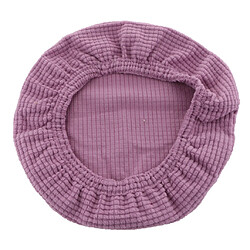 Coussin de siège de chaise de couverture de tabouret de bar rond élastique pour 30-38cm violet pas cher