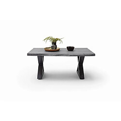 Acheter Inside 75 Table basse CLAREN plateau 110 en acacia laqué gris piétement X laqué anthracite