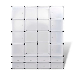 Avis vidaXL Cabinet modulable avec 18 compartiments blanc 37x146x180,5 cm