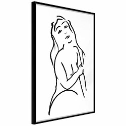 Paris Prix Affiche Murale Encadrée Shape of a Woman 20 x 30 cm Noir