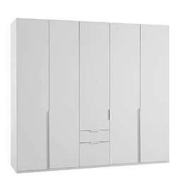 Inside 75 Armoire 5 portes 2 tiroirs WILMA 225 cm blanche