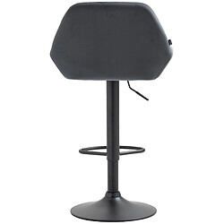 Decoshop26 Lot de 2 tabourets de bar repose-pieds en forme d'arc en métal noir assise en velours gris foncé 10_0004034 pas cher