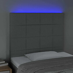 Avis Maison Chic Tête de lit scandinave à LED,meuble de chambre Gris clair 90x5x118/128 cm Tissu -MN46057