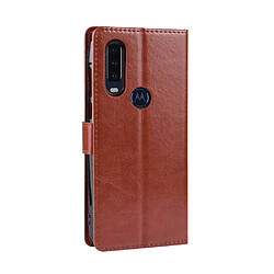 Acheter Etui en PU Cheval fou avec support marron pour votre Motorola One Action