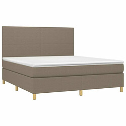 Avis Maison Chic Lit adulte- Lit + matelas,Sommier à lattes de lit avec matelas Taupe 180x200 cm Tissu -GKD16277