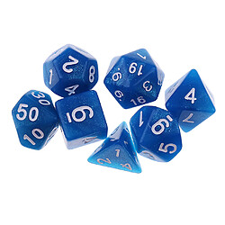 7pcs dés polyédriques pour des donjons et dragons dés jeux de société bleu