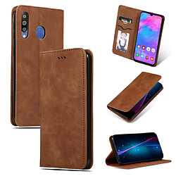 Wewoo Housse Coque Etui en cuir avec rabat horizontal magnétique Business Skin Feel pour Galaxy M30 / A40s Marron