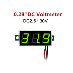 Avis Wewoo Voltmètre Tensiomètre numérique ajustable 2 fils, 10 PCS 0,28 pouces, Affichage couleur, Tension de mesure: DC 2,5-30 V (Vert)