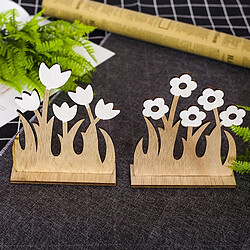 Avis Wewoo Décorations de Fête 2 PCS Pâques maison créative en bois simple décoration de fleur ornements solide