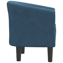 Avis vidaXL Chaise cabriolet bleu foncé velours