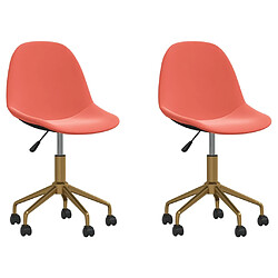 vidaXL Chaises pivotantes à manger lot de 2 Rose Velours