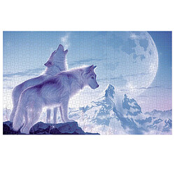 Ravensburger Puzzle Animaux 1500 pièces Loups Hurler à la Lune Le Chant de L'Aube Bleu clair