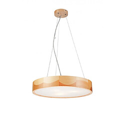 Lumière Suspension LED intégré Cylindrical Verre,bois Pin 3 ampoules 70cm