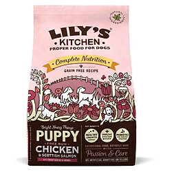 Avis Croquettes Sans Céréales au Poulet Fermier et au Saumon pour Chiots - Lily's Kitchen - 1Kg