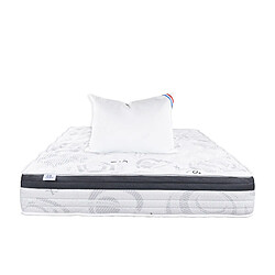 LUXURY LITERIE Matelas 90x190 cm, Sleeplux, 26cm, latex, ergonomique, face été/hiver, haute densité + Oreiller