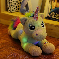 Universal 45 cm UNICORN PLUSH - Green de poupée éclairée à LED en peluche