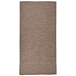 vidaXL Tapis à tissage plat d'extérieur 100x200 cm Marron