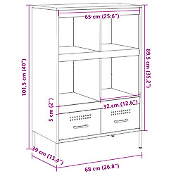 vidaXL Buffet haut anthracite 68x39x101,5 cm acier pas cher