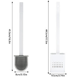 Universal Nettoyeur de brosse de toilette en silicone Brosse de toilette avec porte-tête plate Brosse à poils souples Accessoires de toilette Nettoyage des espaces