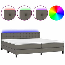 Sommier à lattes et LED,Cadre à lattes de lit avec matelas pour Adulte Gris 200x200 cm -MN81422