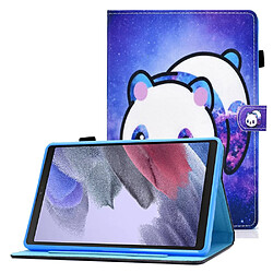 Etui en PU motif de couture, magnétique avec support, porte-cartes et porte-stylo pour Samsung Galaxy Tab A7 Lite 8.7-pouces T220/T225 - Panda