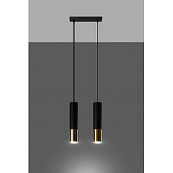 Avis Luminaire Center Suspension Loopez Acier Or,noir 2 ampoules 90cm