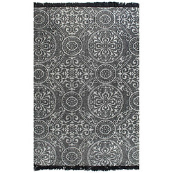 Decoshop26 Tapis Kilim Coton 120 x 180 cm avec motif Gris DEC023965